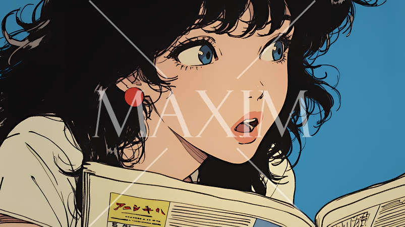 新聞を見て驚いている女性