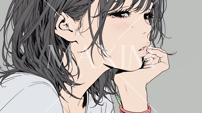 投げキッスをしている若い女性