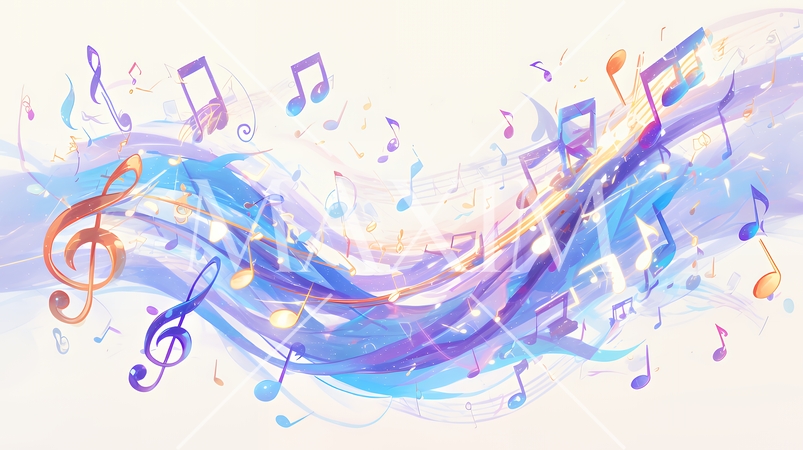 音符など音楽記号をテーマにした背景画像