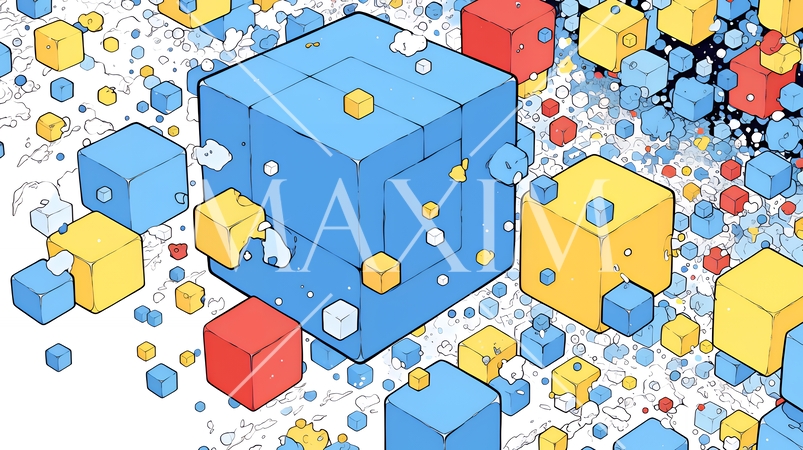 キュービックでジオメトリックな背景画像