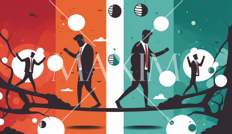 仕事のストレスとバランス：ストレスを感じるビジネスパーソン、ワークライフバランスの取り方。