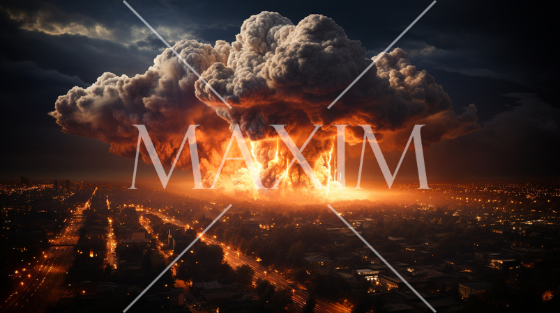 大都市への核攻撃のきのこ雲のイメージ：核廃絶を訴えるために