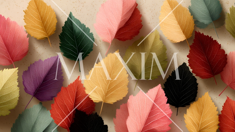 秋の紅葉の葉のフラットな背景画像