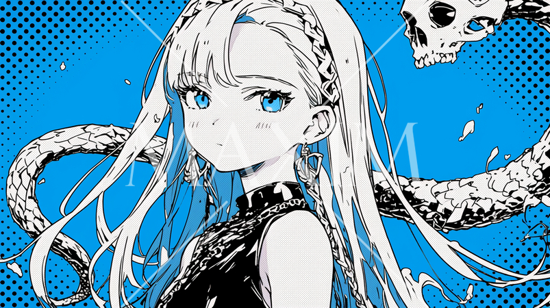 メデューサ：頭部がヘビでできているギリシャ神話に登場する怪物