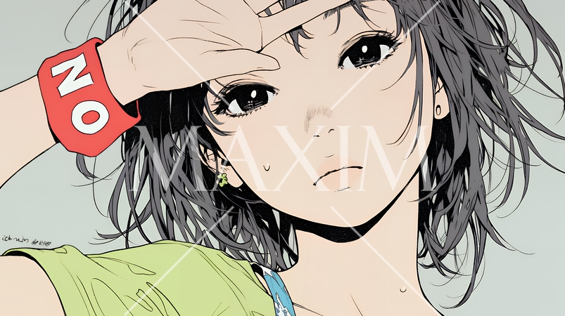 額に手を当てて「困ったな」ポーズをしている若い女性