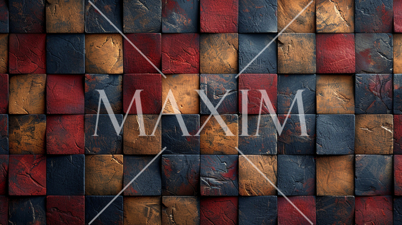 チェック背景: 小さな正方形が交差したパターンで、クラシカルなデザインに適す