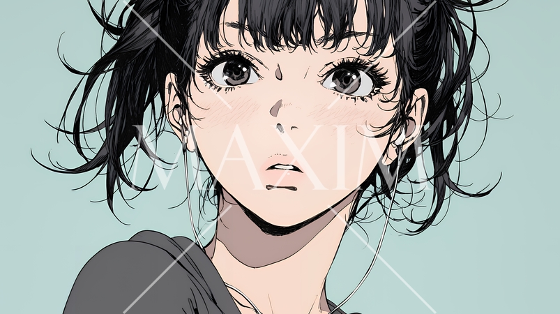 驚愕して息を呑み、目を見開いたまま口をぽかんとする若い女性