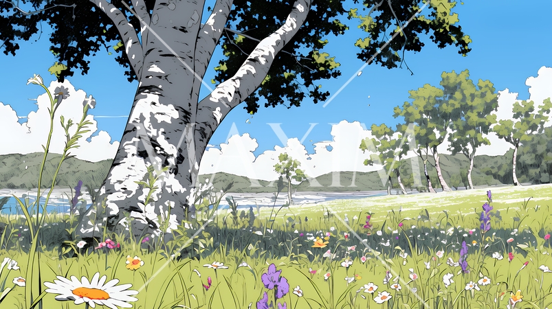 花が咲き乱れる春の野原