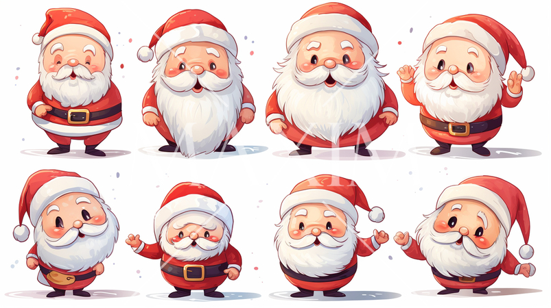 サンタクロースの手書き風アイコンのリファレンスシート