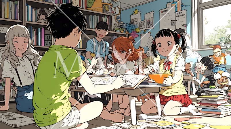 友達と遊んでいる幼い子供たち