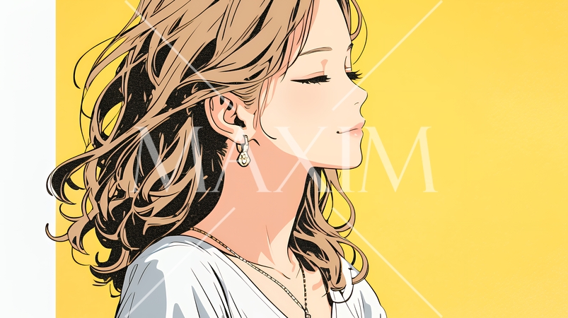 口笛を吹いている若い女性