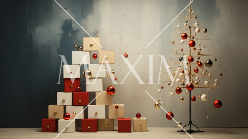 メリークリスマス：ミニマルアート（Minimalism）的表現の背景画像