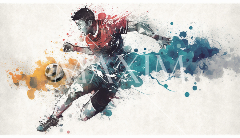 ボールを追いかけているサッカー選手