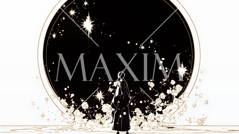 悟りの瞬間：人智では越えられない自然の摂理を知った瞬間（シンプルな色使い）