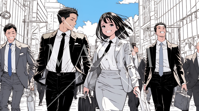 仕事が成功して喜びいっぱいのビジネスパーソン