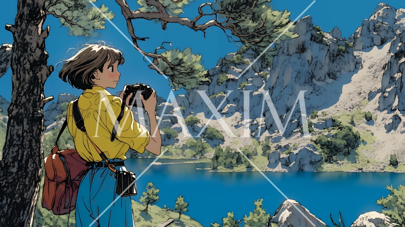 一人で撮影旅行に来ている若い女性