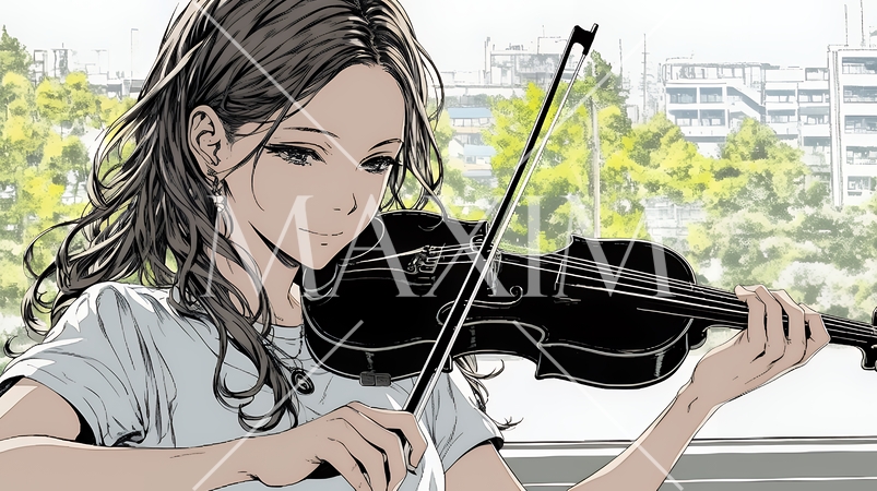 バイオリンを弾いている女性