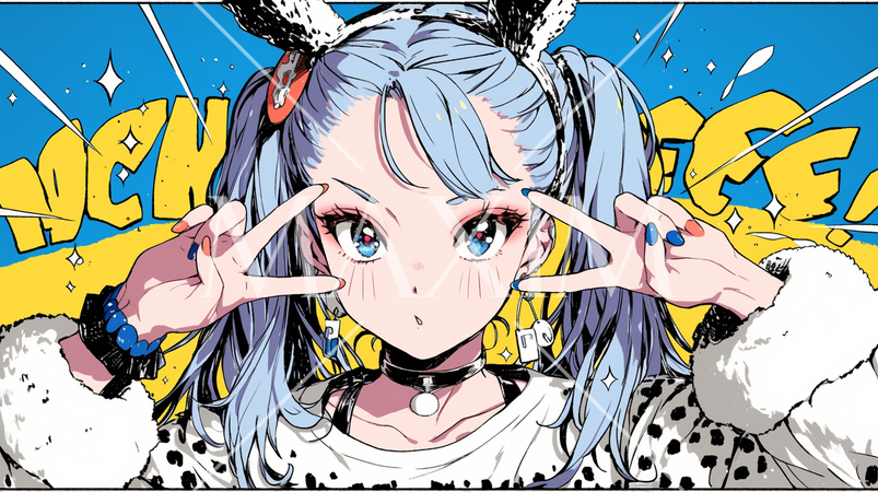 バニーガール：うさ耳コスプレで月見中