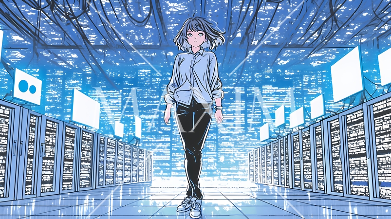 ビッグデータとAI：データ解析による洞察とデータセンターの役割のイメージ