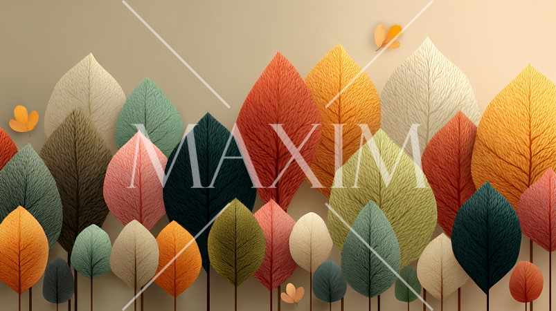 秋の紅葉の葉のフラットな背景画像