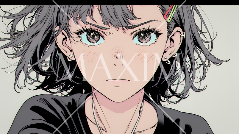 怯えた表情の若い女性