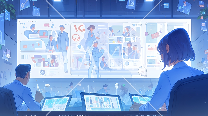 チームでマーケットデータ解析を行っているビジネスパーソン