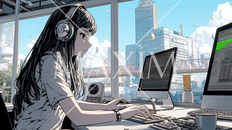 近代的なコールセンターのオフィスで働く女性オペレーター