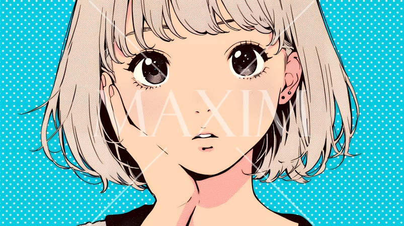 驚愕して息を呑み、目を見開いたまま口をぽかんとする若い女性