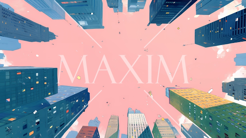 大都市のビル街（ポップでキュートな表現）