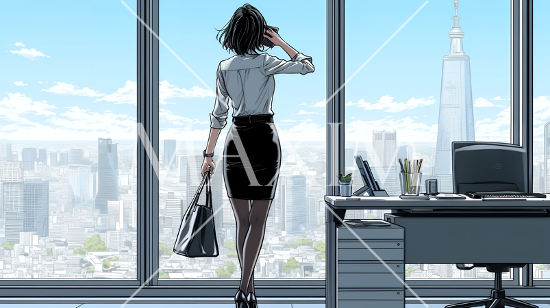 スマートフォンで通話をしているビジネスウーマン