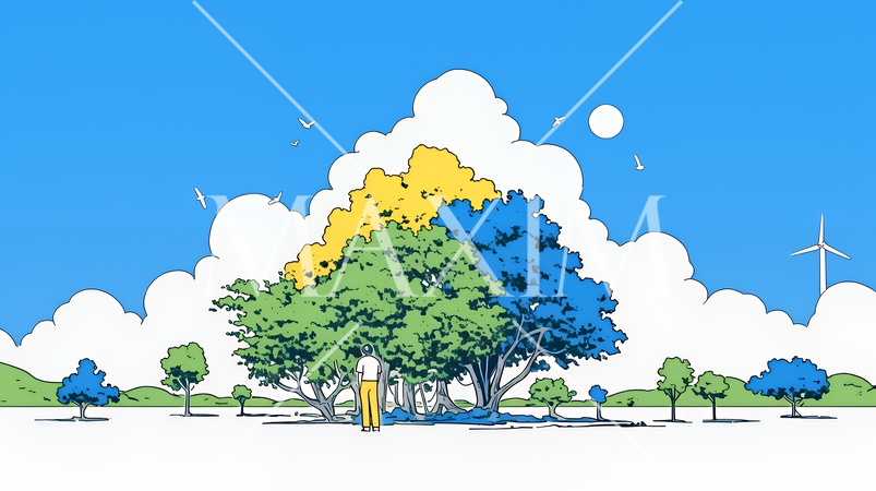 ESG経営とサステナビリティのビジネスコンセプト｜環境・社会・ガバナンスを表す企業向けイラスト