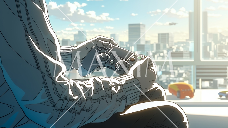 ゲームに集中する男性の手元｜コントローラーを握る若い男性のライフスタイルイメージ