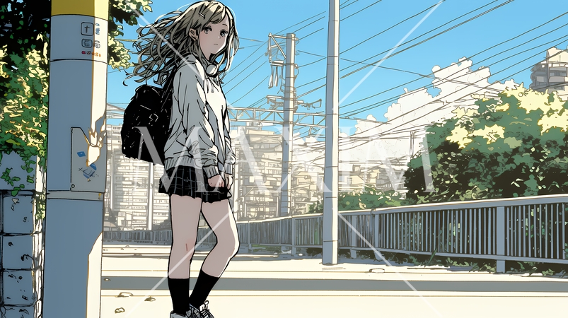 未来に向かって歩き出す女子高生