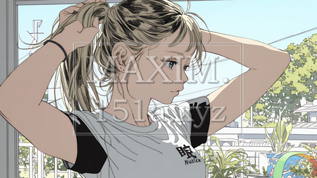 髪をいじる若い女性｜髪型や身だしなみを気にする女性のイラスト素材（イラストID:3024718-20581）