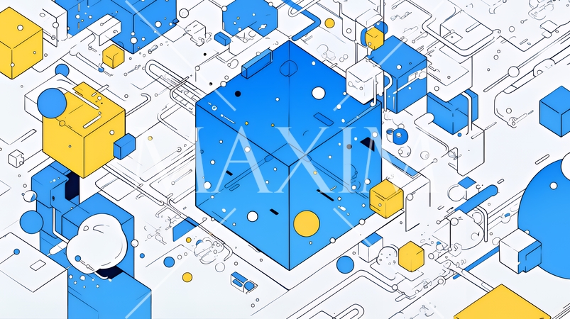 キュービックでジオメトリックな背景画像