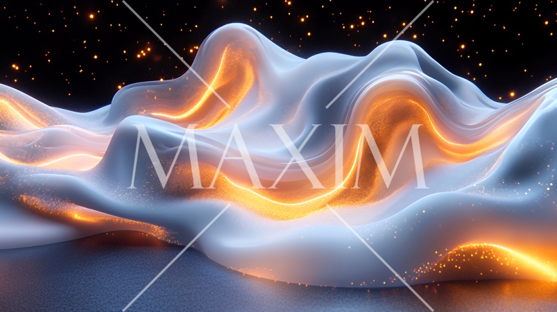 流れる水と宇宙のような抽象的な背景