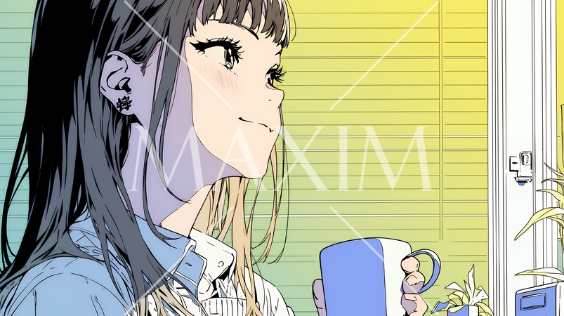 同僚に軽く挨拶をしている若いビジネスウーマン