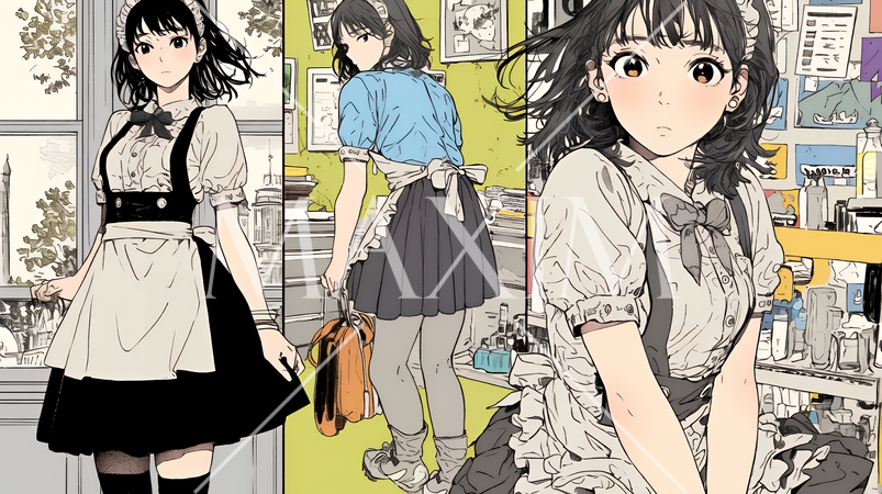 カジュアルレストランで働いている若いウェイトレス