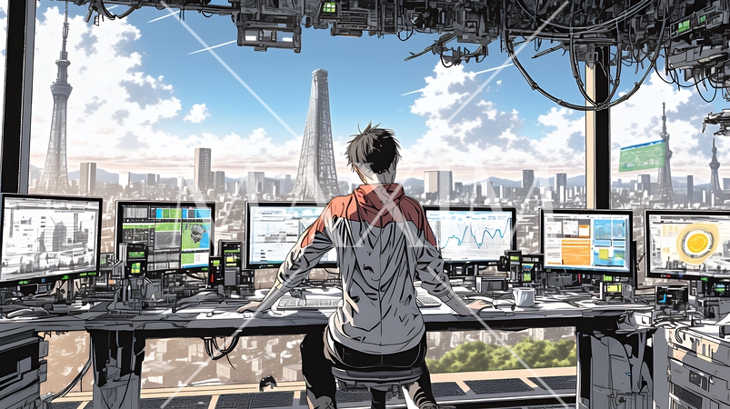 ビッグデータとAI：データ解析による洞察とデータセンターの役割のイメージ