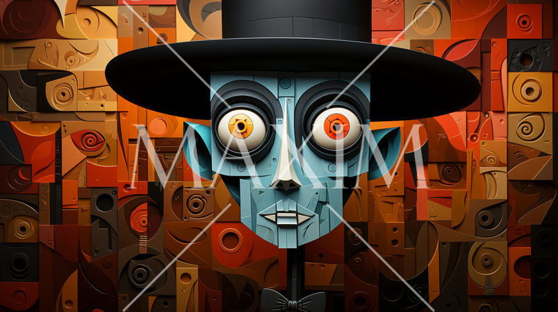 キュービズムな表現のハロウィンパーティ