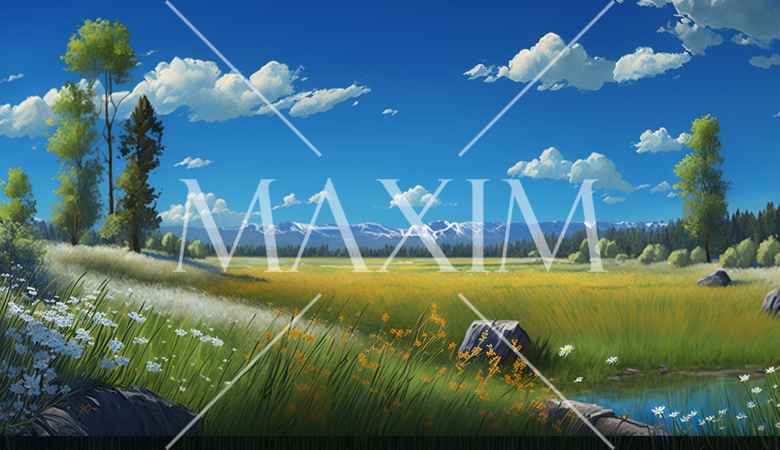 草原と青空をCGで高コントラストに表現