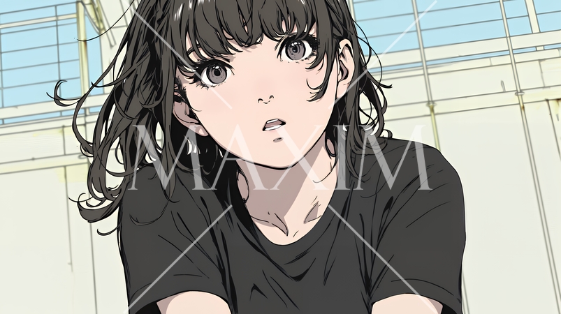 驚愕して息を呑み、目を見開いたまま口をぽかんとする若い女性