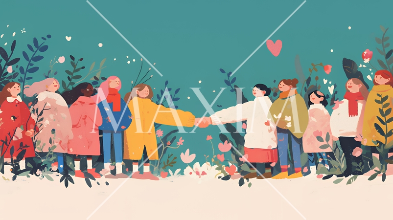 ダイバーシティ＆インクルージョン（多様性と包摂性）（シンプルな色使い）（POPな表現）