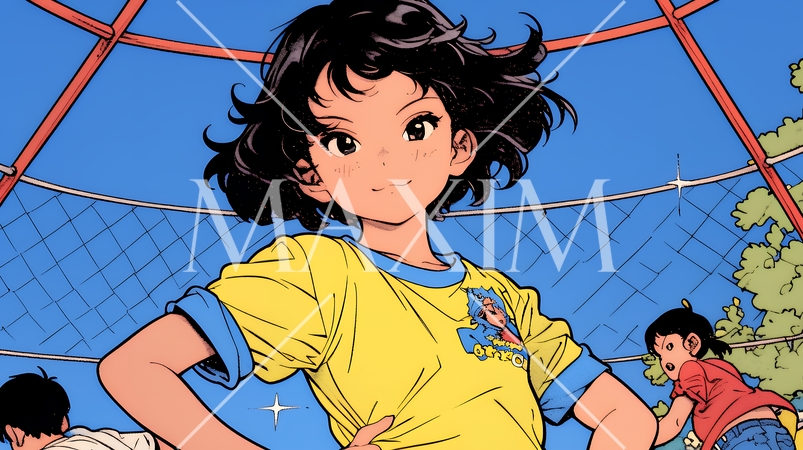 生意気な（挑戦的・自信満々・勝ち誇った）顔をしている女の子