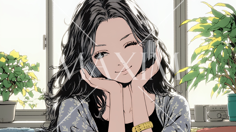 うっとりしている女性：大好きな音楽を聞いている女性