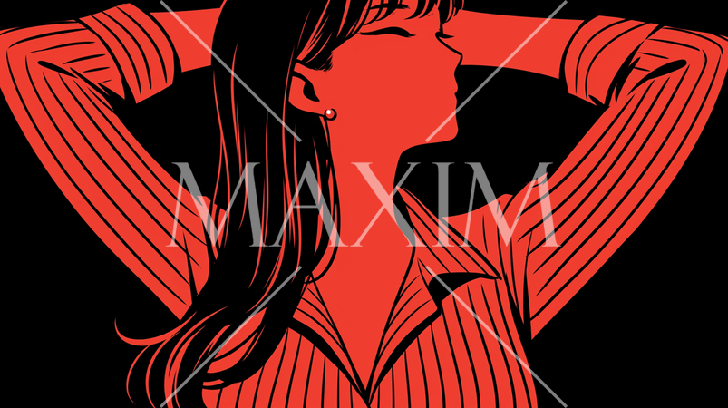 パジャマ姿の女性が体を伸ばしている