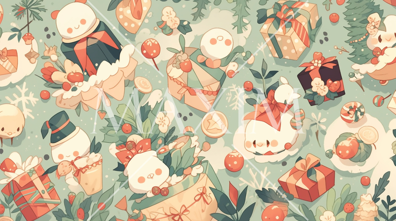 クリスマス関連の連続絵柄の背景図案