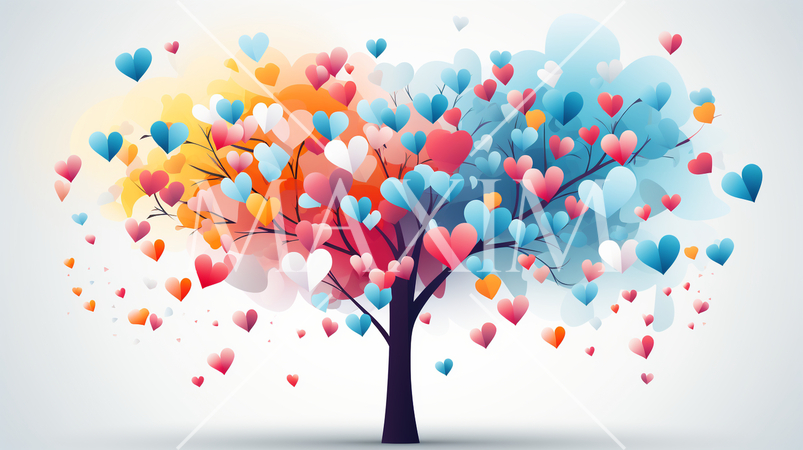 ハートがいっぱいの愛が実る木