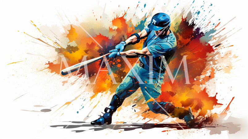 野球のバッティングをしている男性