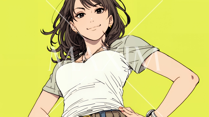 得意げな表情を浮かべている若い女性